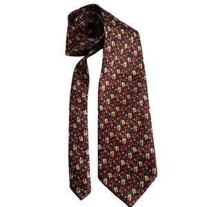 Rene Chagal Golfer Print Hand Made Myung Ju Silk Tie